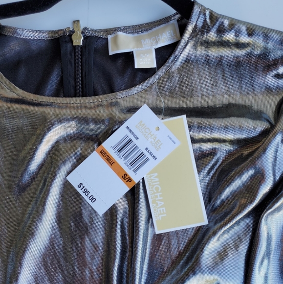 Michael Michael Kors Womens Metallic Dolman Jumpsuit Silver Metallic MH98ZBUDOE - Picture 3 of 5